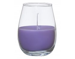 Sviečka v skle fialová lila, 10 cm%